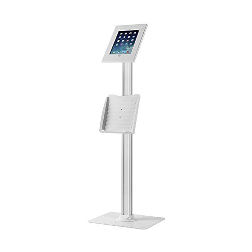 Maclean MC-724 Universal Tablet Schreibtisch Halterung Bodenständer Prospekthalter Tabletstation, Halter mit Verriegelung für iPad 2, iPad 3, iPad 4, iPad Air; Anti-Diebstahl