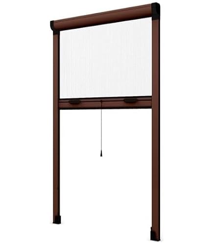 Zanzariera A Rullo Verticale Fai-da-Te - Kit Riducibile Fino A 40 Cm, Misura 120x150 Cm, Colore Marrone