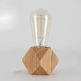lampara mesa madera nordica Tipo: Lampara de mesa REFURBISHHOUSE Lampara de Mesa Moderna E27 Lampara de Escritorio de Madera Lampara de Noche de Diamante Para Hogar/Dormitorio/Sala de Estar Enchufe de La Ue Base de Madera