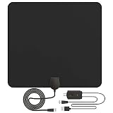 Antena de TV, Antena Interior HDTV con Portatil Amplificador, 60-80 Millas...