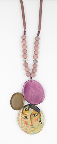 Necklace Pink with Portrait – Fanny FOUKS