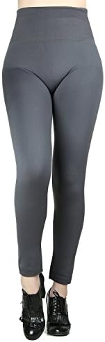 Hot Star Products Women's Leggings Black Lycra High Waist Design for Slimmer Stylish Look, Fleece Lined, One Size Fits Size 10 to 16, Soft Stretchy Material for The Perfect Fit by (Charcoal Grey, 1)