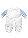 Vivaki, Boys Blue & White Romper Suit, Vivaki, Boys Christening Outfit, Baby Vivaki, Boys Romper Suit, 0 - 18 months