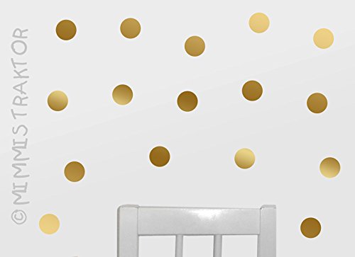 Mimmis Traktor® Wandtattoo 25 Punkte 4,5 cm GOLD matt schimmernd