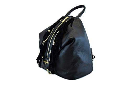 Preisvergleich Produktbild Love Moschino Damen Taschen Rucksack Leder Schwarz Logo Gold Neu