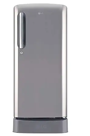LG 190L 3 Star Direct-Cool Smart Inverter Single Door Refrigerator (GL-D201APZX, Shiny Steel, Base stand with drawer)