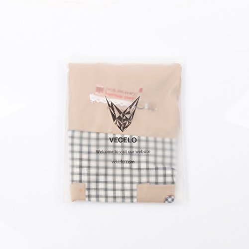 VECELO Kariete Küchenschürze Grillschürze mit Tasche aus Weste Hochwertig Baumwolle - 5