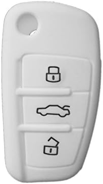 Nicky White Protective Cover for Audi 3-Buttons Car Key Silicone Keys Protector