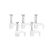 Produktbild UBest 6 mm flache Kabel-Clips für Ethernet Netzwerk LAN Patchkabel Kabel-Wand-Clips Halter Management mit Stahlnägeln für Home Office, Weiß, 100 Stück