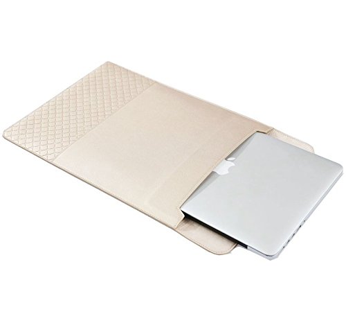WIWU Ultra-dünne Umschlag Stil PU Leder Schutzhülle Laptop Handtasche für Macbook Air 11,6 / Pro Retina 12 Zoll / Laptops / Notizbuch Slim Schutz Hülle Tasche mit Maus Pad (Golden, 12 Zoll) - 7