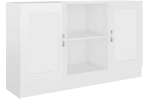 vidaXL Sideboard Storage Cupboard Side Buffet Cabinet Home Organiser Furniture Living Room Bedroom Indoor High Gloss White Engineered Wood