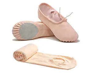 IKAANYA Combo - Unisex Split Sole Ballet Canvas Flats/Shoes + Ultra Soft Convertible Tights for Ballet | Dance | Acrobatics | Performance
