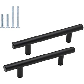 Goldenwarm 10 X Black Kitchen Handles Stainless Steel Cupboard