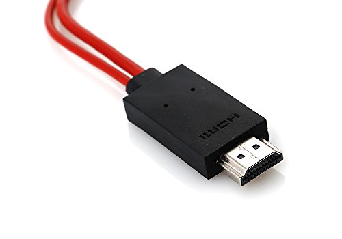 Lenuo 2M MHL USB to HDMI HD TV Kabel 200cm MHL Micro USB auf HDMI 1080P HDTV Adapter Kabel für Samsung Galaxy S4 S3/SIII/i9300, Note2/N7100 für HD Filme, Fotos, Präsentation oder Musik-rot - 2