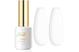 Imtiti Smalto Gel Bianco, 1 pz 15ml Smalto Gel Bianco, Smalto Gel LED/UV Soak Off per Donne Ragazze