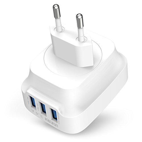 USB Ladegerät, Splaks [Built-in Safety Protection] 3-Port Schnell Aufladen Ladestecker Ladeadapter Ladegerät Charger USB-Netzteil mit Smart-Detective Technologie für iPhone iPad Tablet Samsung Galaxy, HTC, Sony, LG, Nexus,Motorola usw.EU-Stecker, schwarz - 3