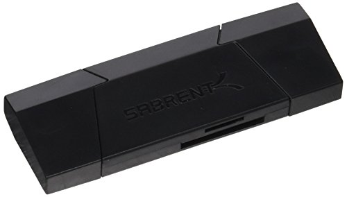 Sabrent Externe Kartenlesegeräte - 2-Slot USB-C OTG und USB 3.0 Flash-Speicherkartenleser für Windows, Mac, Linux und bestimmte Android-Systeme - Unterstützt SD , SDHC , SDXC , MMC / MicroSD , T-Flash [Scharz] (CR-UM4C)