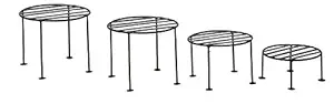 TRUPHE Iron Pot Stand, Black, SMALLEST SIZE 20x20x10 CMS , SMALL SIZE 22x22x13 CMS , MEDIUM SIZE 24x24x19 CMS, LARGE SIZE 26x26x24 CMS, 4 Pieces