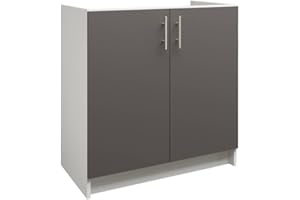 JD Greta Fixed Height 800mm Kitchen Sink Base Cabinet Floor Unit (Without Worktop) – Dark Grey Matt