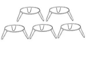 Tansa Iron Pot Stand, Silver, 5 x 4 x 4 inch, 5 Pieces