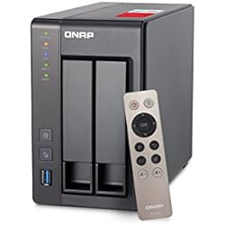 QNAP TS-251+ - Dispositivo de Almacenamiento en Red NAS (Intel Celeron Quad-Core, 2 bahías, 2 GB RAM, USB 3.0, SATA II/III, Gigabit), Negro