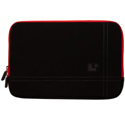 SumacLife schwarz MIcrofiber Microfaser-Hülle Shock Resistant Stoßfest Pouch Notebooktasche für MacBook Pro/Air 33,8 cm (13,3 Zoll) (Blacks-Red) - 2