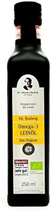 The ORIGINAL Dr. Budwig Omega-3 FLAXSEED / LINSEED OIL - 250 ml - cold pressed, unrefined, unfiltered, crude, pressed and bottled without oxygen - BEST for dr Budwig diet