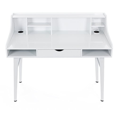 Songmics Schreibtisch Sekretr Computertisch mit Schubladen pc tisch MDF 120 x 100 x 60 cm (B x H x T) wei LCD565W Songmics Schreibtisch Sekretr Computertisch mit Schubladen pc tisch MDF 120 x 100 x 60 cm (B x H x T) wei LCD565W
