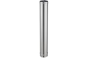 POUJOULAT Conduit droit inox pour poele a granules - PGI pour poeles a Pellets - Diametre 80/130 - Longueur 450 - Finition : Inox