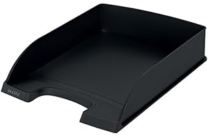 Leitz Briefablage A4, 5er Pack, stapelbare Ablagefächer, Blauer Engel, Recycle-Sortiment, Schwarz, 52275095