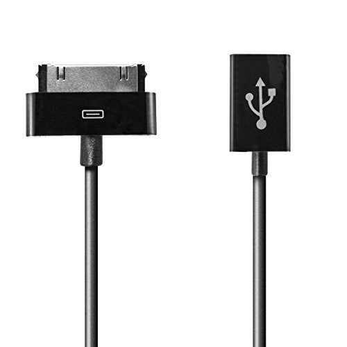 USB OTG (On-the-go) Adapter Kabel für Samsung Galaxy Note 10.1 N8000, N8010, Tab 7.0, 8.9, 10.1, Tab 2 7.0, 10.1 - 10cm - schwarz