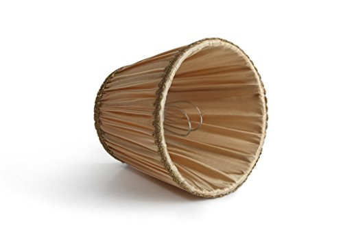 Splink 2 Pcs Lampenschirm E12/E14 Organza Stoff Stehlampe Tischlampenschirm mit Gold Trim Vintage Barockstil Stil 90*130*110mm - 3