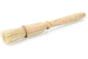 ANGIX 1 pinceau à pâtisserie en bois,Utile dans la cuisine,Idéal appliquer des huiles, glaçures, lait, et autres,avec un manche rond confortable en bois,Taille 2 cm x 2 cm x 19 cm ‎‎‎‎‎‎ANGIX-358