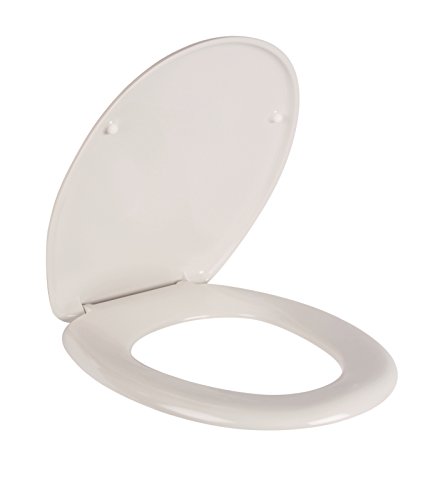 WC-Sitz Bari weiß | Toilettensitz | WC-Brille aus Duroplast-Kunststoff | Mit Active-Clean-Beschichtung | Klobrille mit Edelstahl-Scharnier | Fast-Fix-Schnellbefestigung | Toilettendeckel | Klodeckel - 5