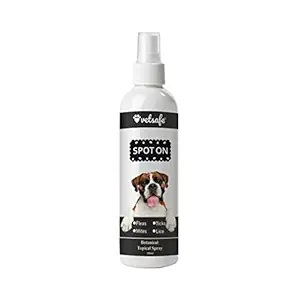 VetSafe Spot ON Spray for Dogs| Flea and Tick Control| Botanical Topical Spray