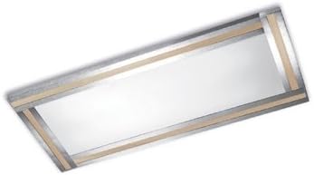 Leds C4 Grok Indoor Lighting Avila Rectangle Elongated Ceiling Light, Aluminium with Matt Opal Policarbonate