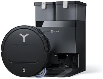 ECOVACS Robot aspirapolvere lavapavimenti DEEBOT T50 OMNI Gen3, 25.000 Pa, spazzola laterale e mocio a estensione, ZeroTangle 3.0, AIVI 3D 3.0, stazione OMNI All-in-One, lavaggio a 75 °C, 81 mm, Nero