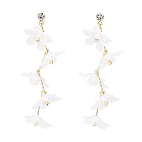 Preisvergleich Produktbild Thumby Garten Blumen Kleine offene Gentle Temperament Blumenmädchen Ohrringe Elegante frische Lange, Zirkon Mädchen Ohrringe