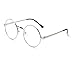 Produktbild WooCo Retro runde Brille für Damen Herren, Heißer Verkauf Verspiegelte Flachlinse Fashion Classic Unisex Metallrahmen Schwarz, Silber, Grün, Gold, Kaffee(Silber,One size)