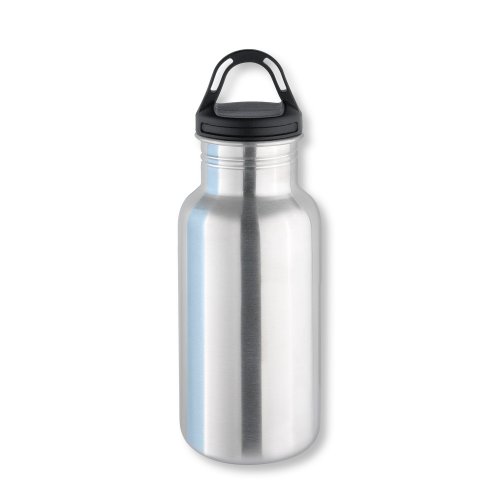 Isosteel VA-9715 Trinkflasche 0,5 L aus 18/8 Edelstahl mit festschließendem Kunststoff-Schraubverschluss für gängige Fahrradflaschenhalter
