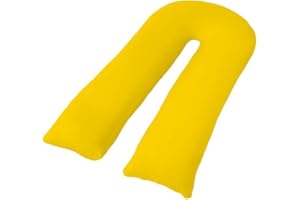 CHILIMILII 12Ft U Shape Mustard Pillow Cover Case Only- Polycotton U-Pillow Covers for Maternity, Nursing & Pregnancy Support- Protection from Dust Mite- Anti Allergey