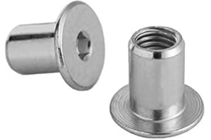 HEXATON Dado a manicotto dadi rotondi a testa piatta con cava esagonale zincato M10 x 23 x 18 mm 1000 pezzi