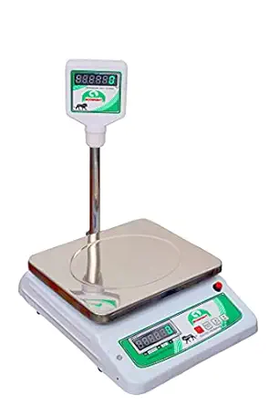 ECOBRIGHT 30KG WEIGHING MACHINE 300 X 250MM STAINLESS STEEL PAN WITH 2 GRAM ACCURACY (WHITE)