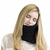 Trtl Pillow - Scientifically Proven Super Soft Neck Support Travel Pillow - Machine Washable Black