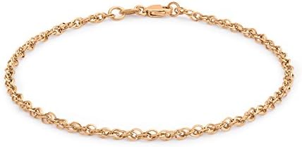 9ct Solid Rose GOLD 40 Diamond Cut Prince of Wales Bracelet 18cm/7inch UK Gift Boxed + FREE Gift Town Talk Gold Cloth