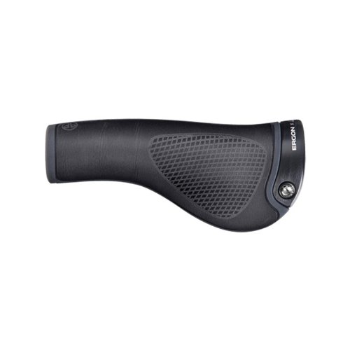 Ergon GP1 Bio Leder Schwarz mit schwarzer Klemme Fahrrad Griffe MTB TRK, 42400002