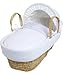 Clair De Lune Stardust White Wicker Moses Basket - White.