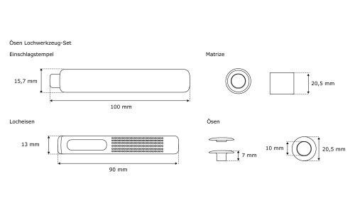 JAROLIFT Ösen Lochwerkzeug-Set inkl. 10 Ösen - 2