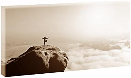 Kung Fu on Top | Panorama in XXL Format/Canvas Art Wall Picture Poster Photography/Available in Various Sizes and Colours, Polyester canvas, Sepia, 40 cm x 80 cm