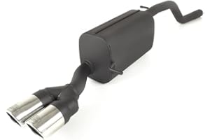 V-MAXZONE PARTS Silenziatori posteriori acciaio nero - Terminale di Scarico in Acciaio Inox - Doppia Punta Rotonda 70mm compatibile con Ford Puma MK2 Crossover 1.0 EcoBoost 92kW 125CV 2019 2020 2021